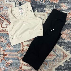 Gymshark Sports Bra with Black Leggings size S Gym wear, tummy control